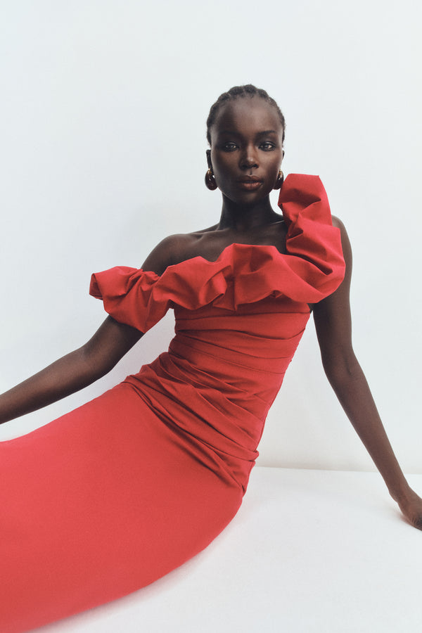 campbell maxi dress Shona Joy - Campbell Gathered Maxi Dress - Soleil