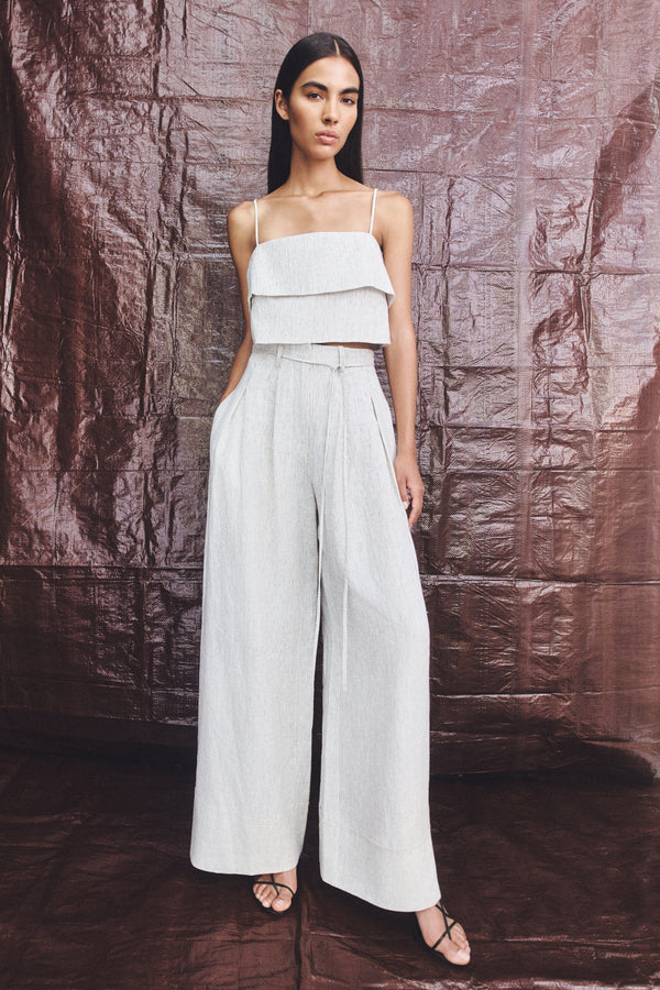 ALTO TEXTURED LINEN CROPPED CAMI