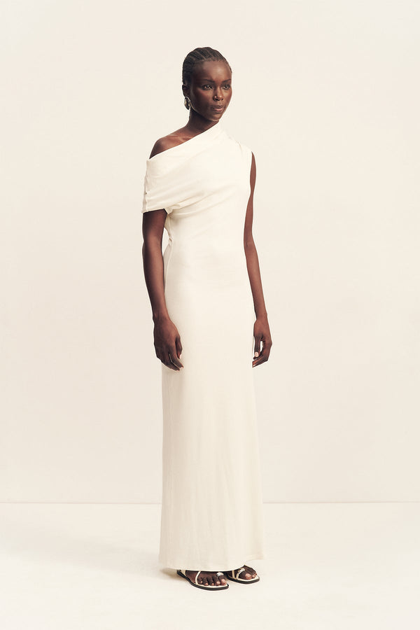 Shona Joy - Aby Jersey Draped Maxi Dress - Ivory Shona Joy - Aby Jersey Draped Maxi Dress - Ivory