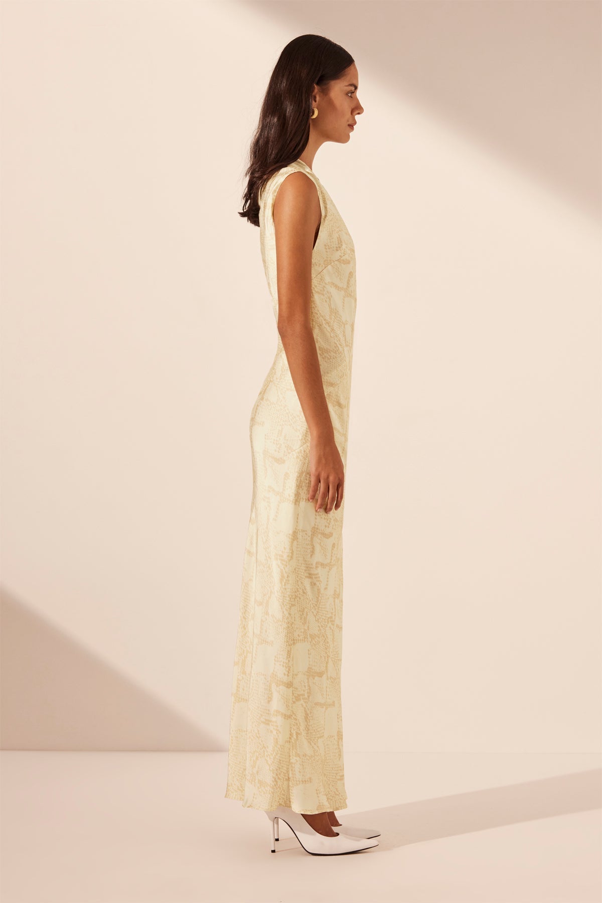 Medina Side Split Maxi Dress | Cream/Bone | Dresses | Shona Joy