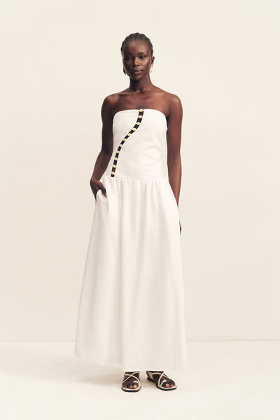 Effie Strapless Cut Out Maxi Dress | Ivory | Dresses