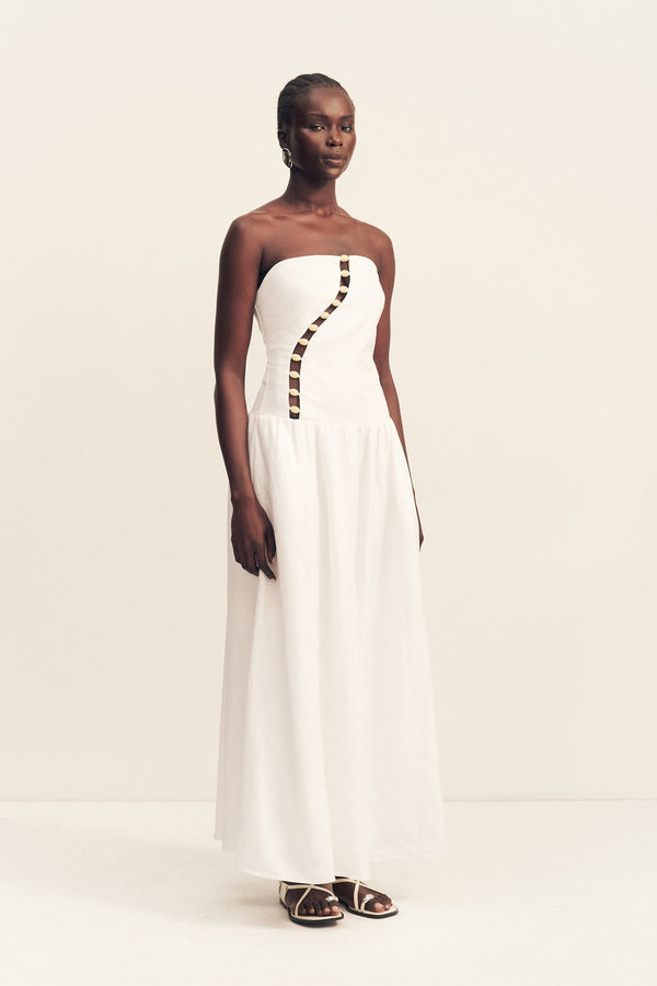 Shona Joy Effie Strapless Cut Out Maxi Dress in Ivory - size Aus 8/US 4 Shona Joy Effie Strapless Cut Out Maxi Dress in Ivory - size Aus 8/US 4