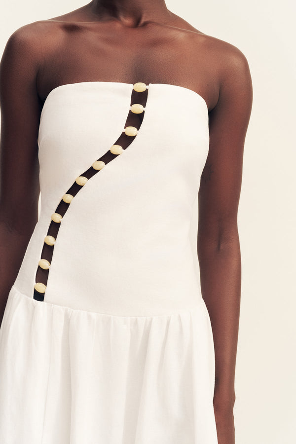 Shona Joy Effie Strapless Cut Out Maxi Dress in Ivory - size Aus 8/US 4 Shona Joy Effie Strapless Cut Out Maxi Dress in Ivory - size Aus 8/US 4