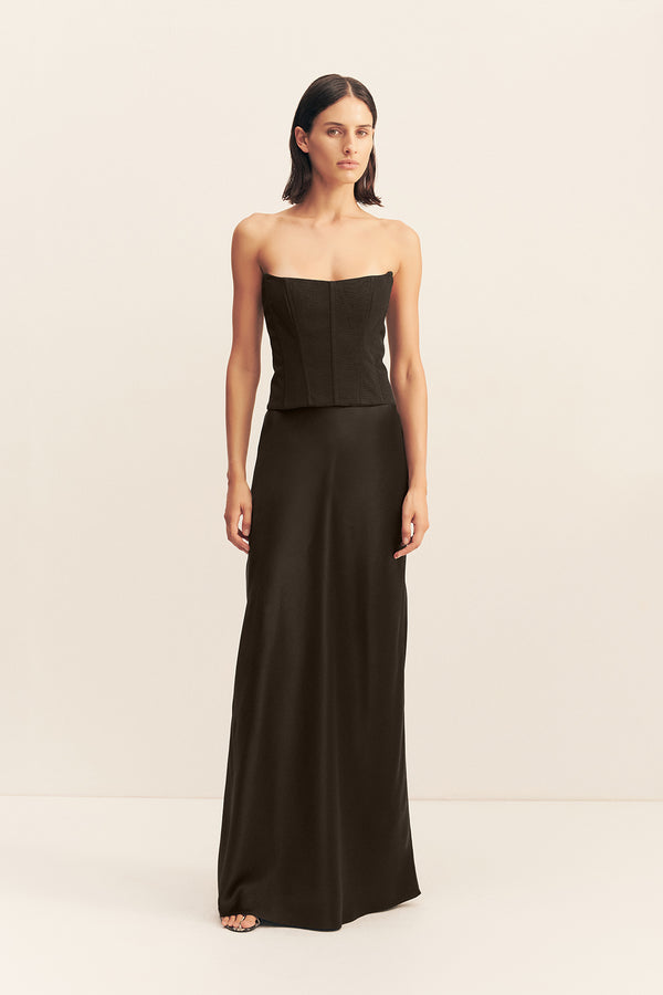 SAVANNA MAXI SKIRT - BLACK_F