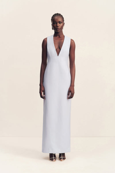 Otis Plunged Fitted Maxi Dress | Sky | Dresses | Shona Joy – Shona