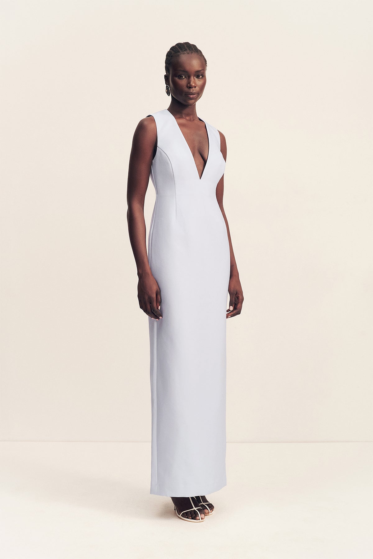 Otis Plunged Fitted Maxi Dress | Sky | Dresses | Shona Joy – Shona