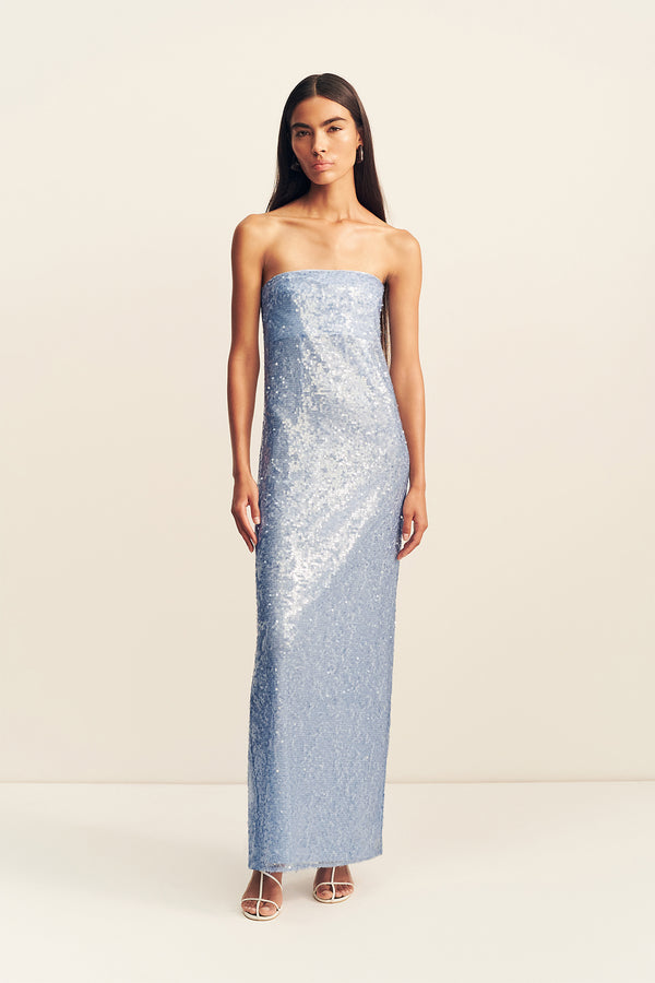 strapless maxi dress formal Amerie Strapless Maxi Dress | Arcadian Blue | Dresses