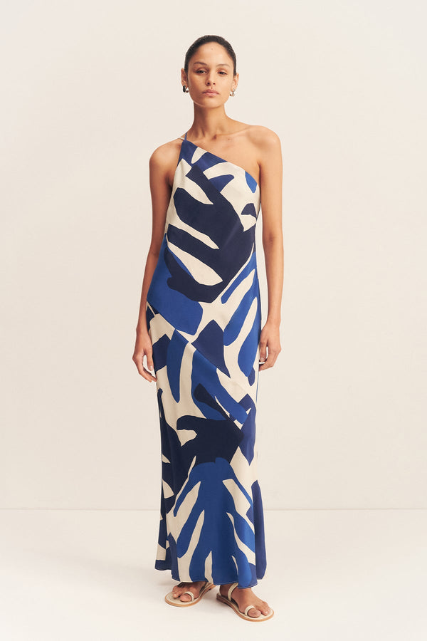 EDWARD SILK ONE SHOULDER COWL MAXI DRESS_F