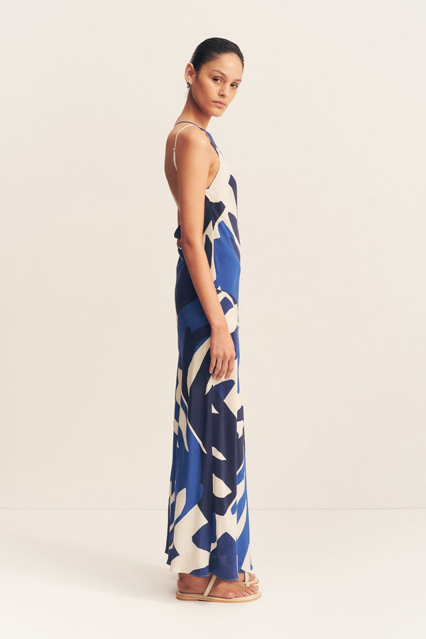 EDWARD SILK ONE SHOULDER COWL MAXI DRESS_S