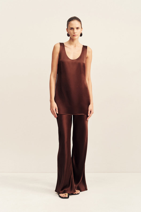 SAVANNA SCOOP NECK TOP - COFFEE_F