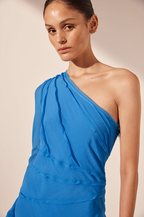 AMINA ASYMMETRICAL MAXI DRESS - AQUA_D