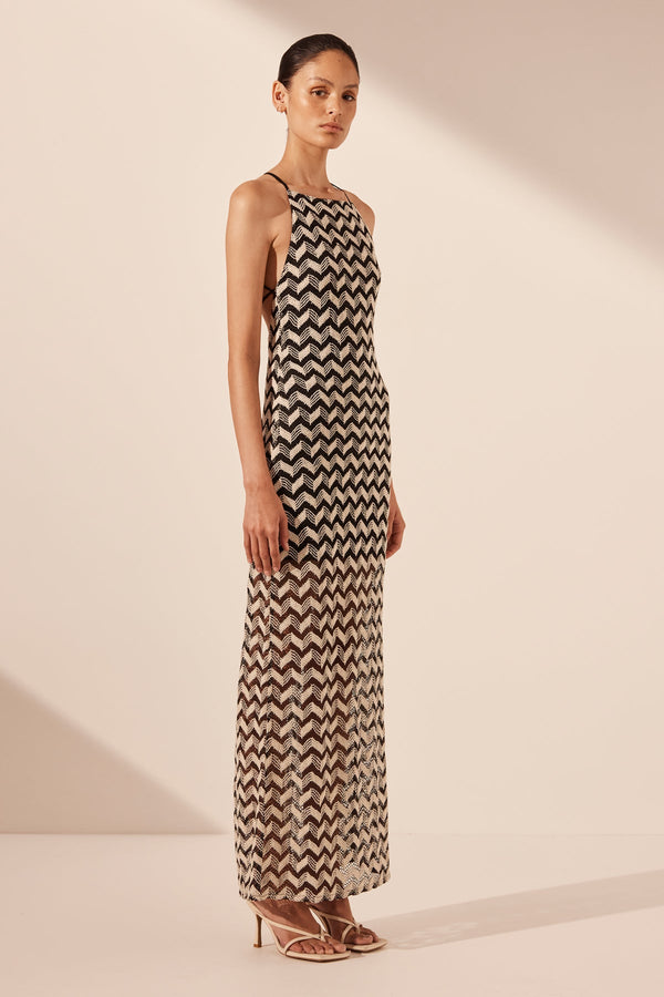 NOOR HIGH NECK MAXI DRESS_A