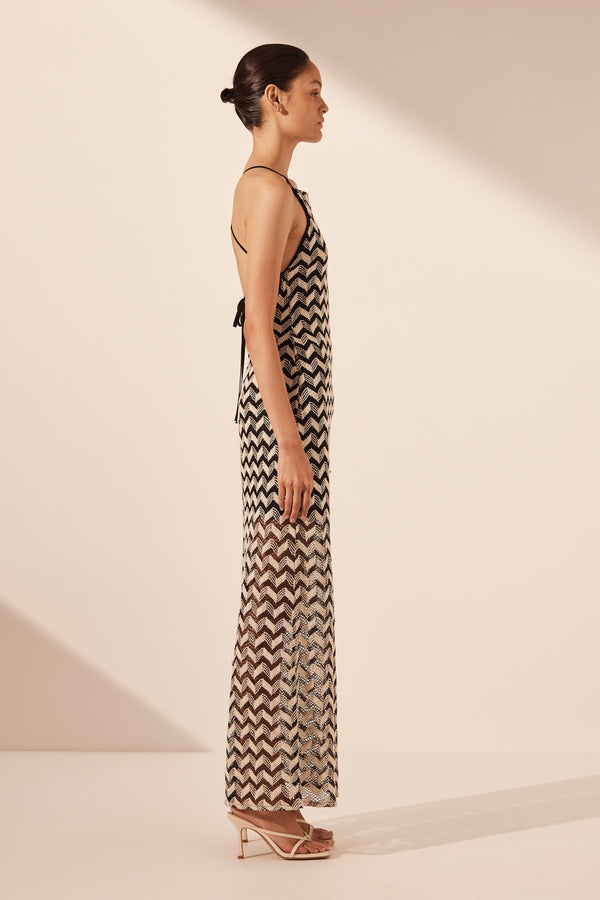 NOOR HIGH NECK MAXI DRESS_S