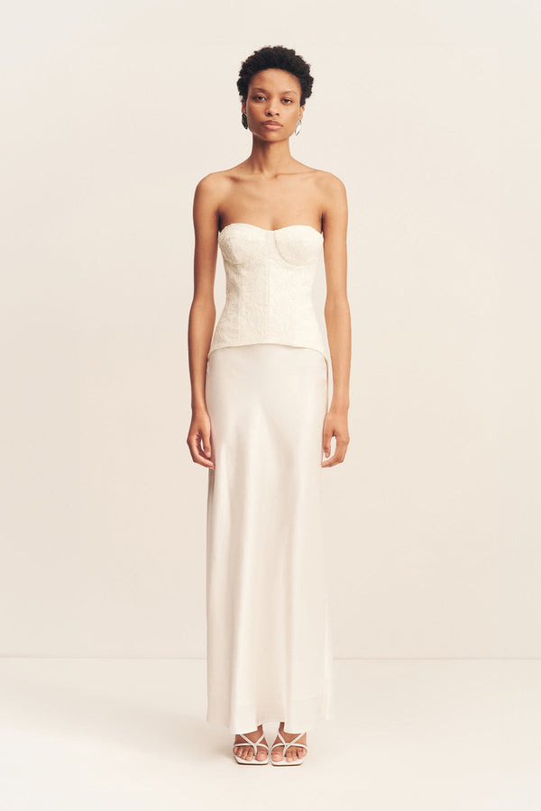 LUMINOUS LACE STRAPLESS BUSTIER - IVORY_F