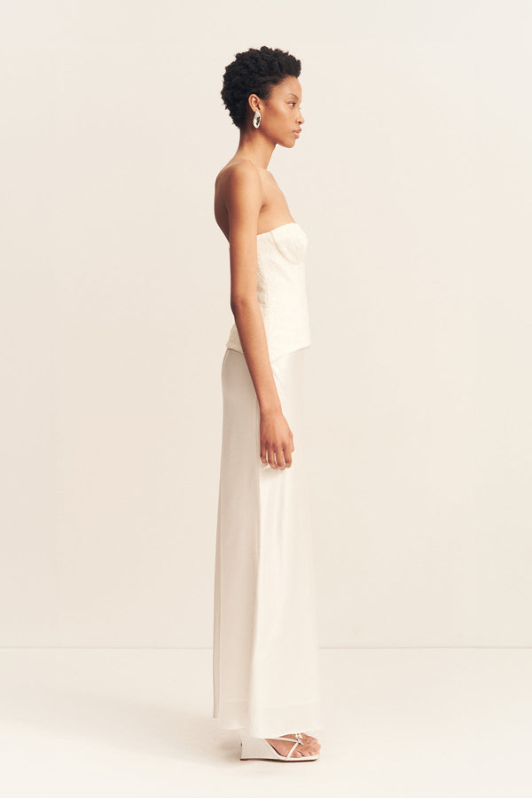 LUMINOUS LACE STRAPLESS BUSTIER - IVORY_S