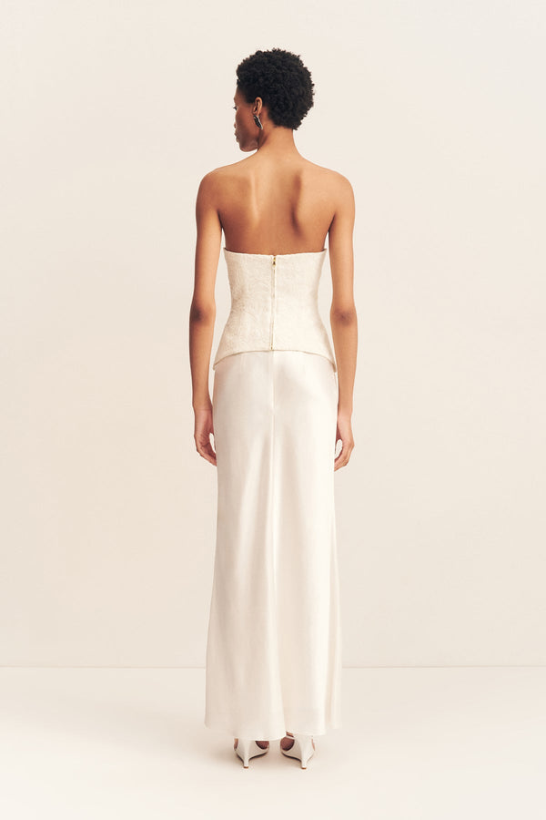 LUMINOUS LACE STRAPLESS BUSTIER - IVORY_B