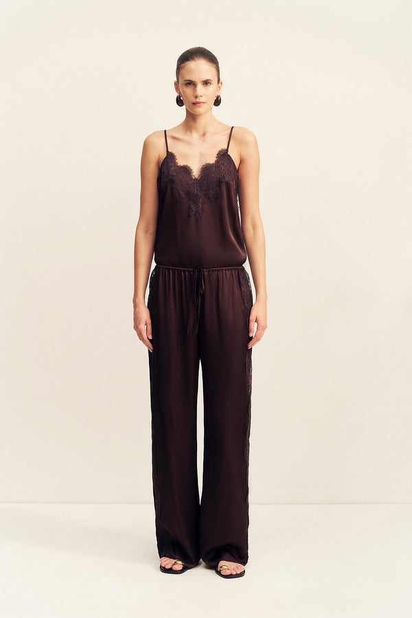 SIMONA LACE SIDE PANEL PANT - ESPRESSO_F