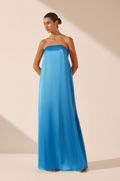 Ever New strapless column maxi dress in electric blue