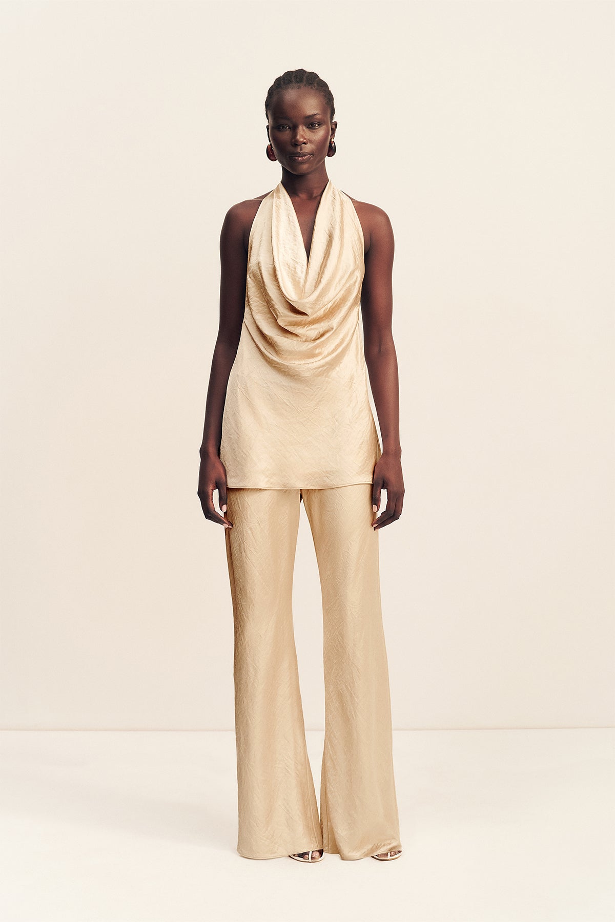 SANSANGEAR nylonpants ベージュ Andie Drawstring Pant | Champagne | Pants | Shona Joy – Shona Joy US