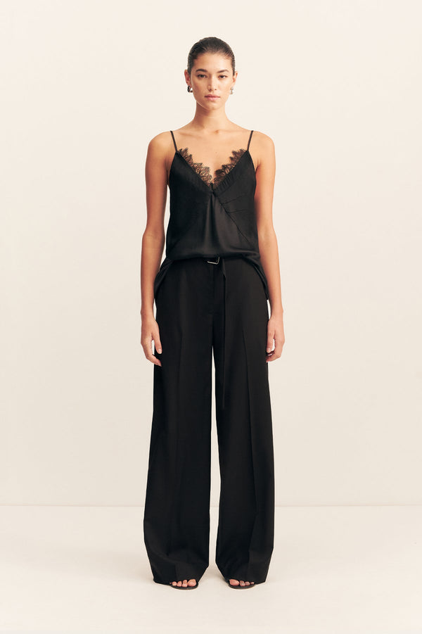 MAISIE LACE CAMI - BLACK_F