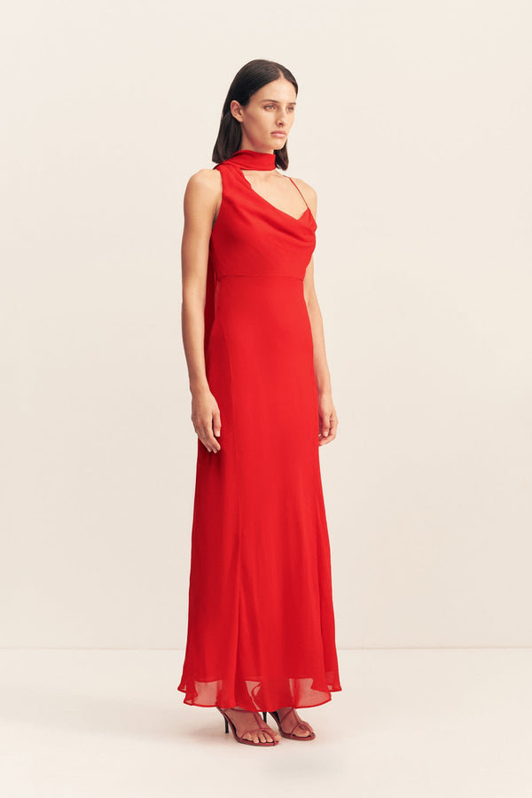 ROMY SCARF MAXI DRESS - CHILLI