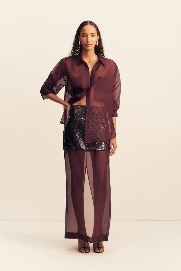 TIBBY SILK ORGANZA SHIRT - PORT ROYALE_F