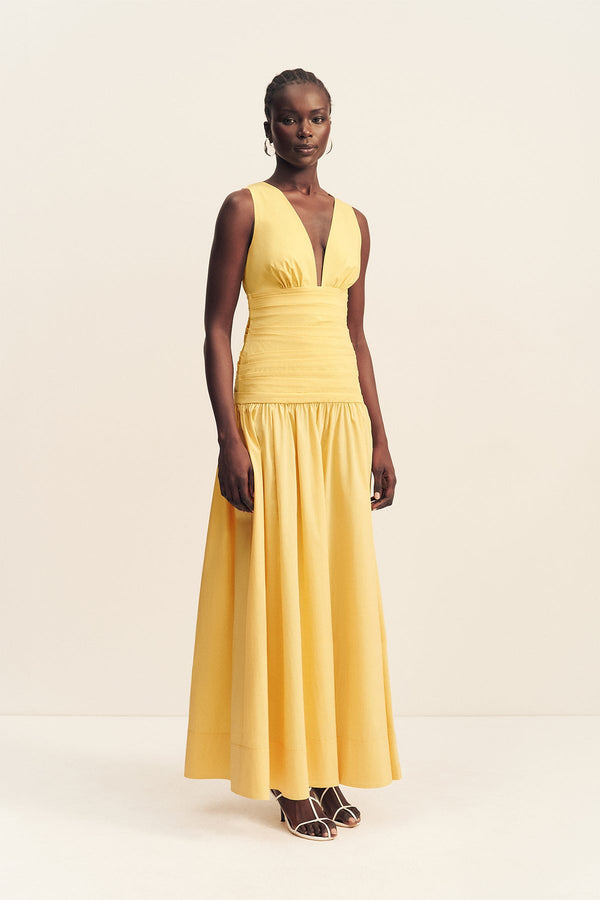 campbell maxi dress Shona Joy - Campbell Gathered Maxi Dress - Soleil