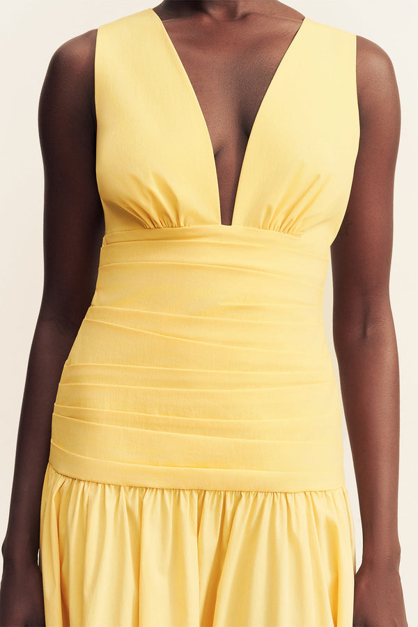 gathered front maxi dress Shona Joy - Campbell Gathered Maxi Dress - Soleil