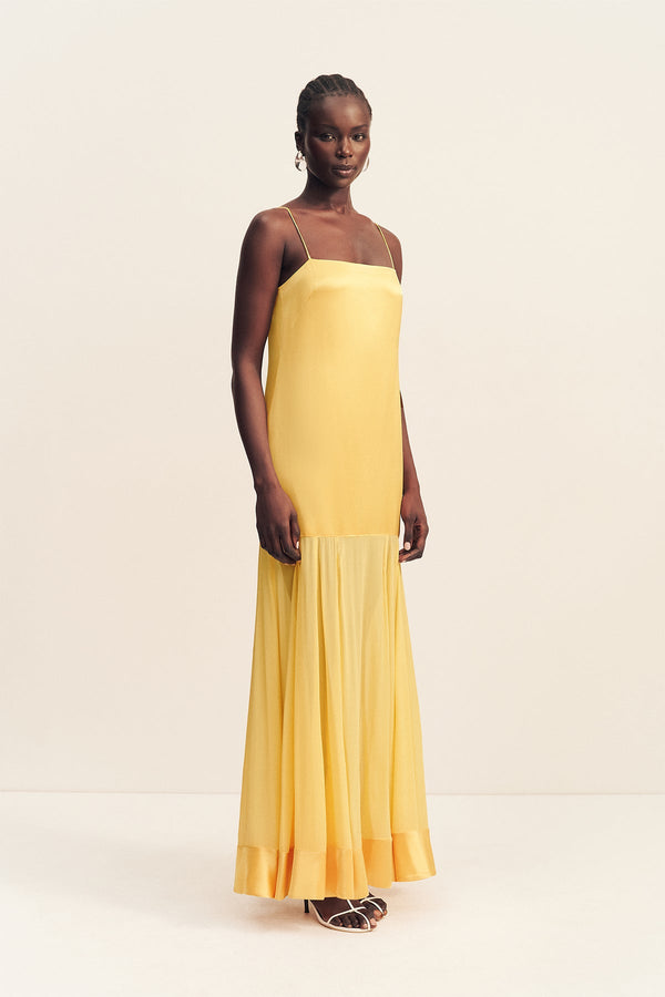 MORAYA DROPPED WAIST MAXI DRESS - SOLEIL