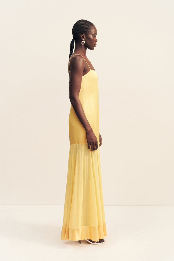 MORAYA DROPPED WAIST MAXI DRESS - SOLEIL