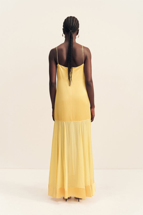 MORAYA DROPPED WAIST MAXI DRESS - SOLEIL