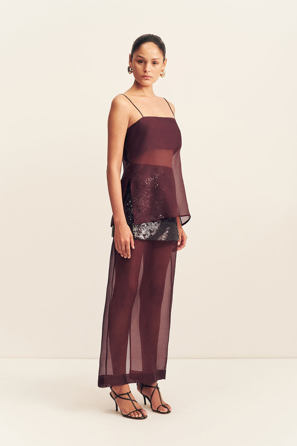 TIBBY SILK ORGANZA CAMI - PORT ROYALE