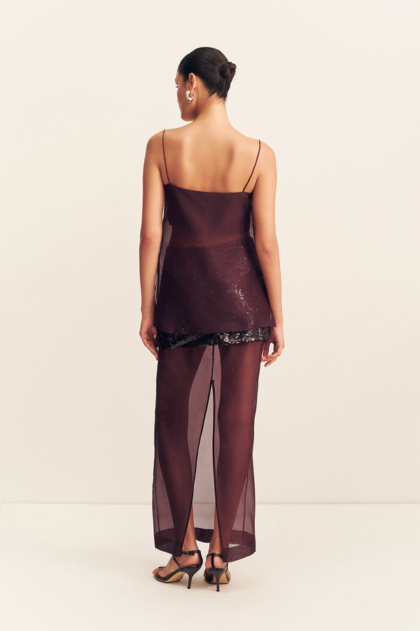 TIBBY SILK ORGANZA CAMI - PORT ROYALE