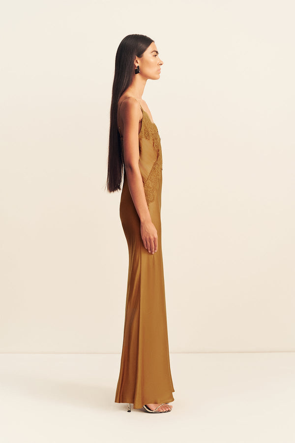 SIMONA LACE SLIP MAXI DRESS - MEDALLION