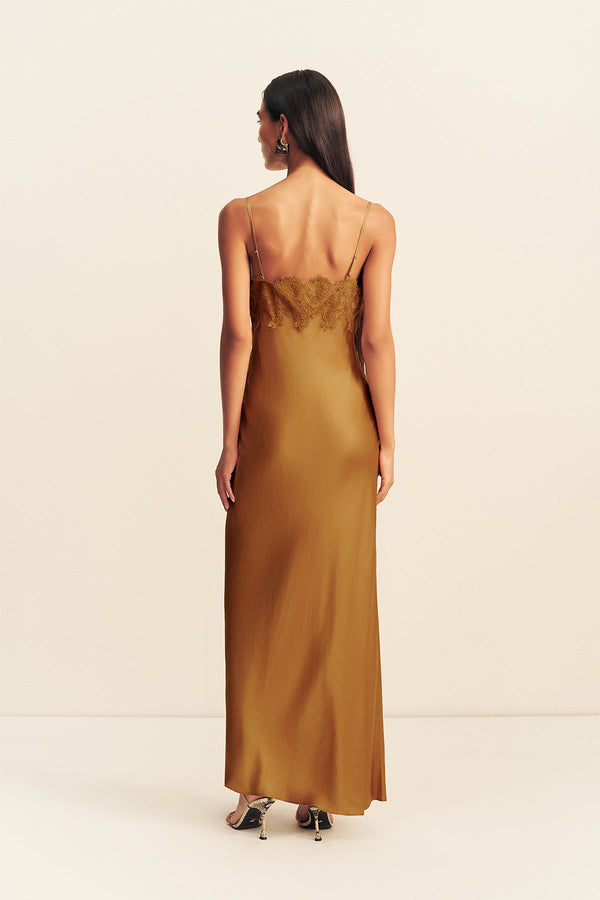 SIMONA LACE SLIP MAXI DRESS - MEDALLION