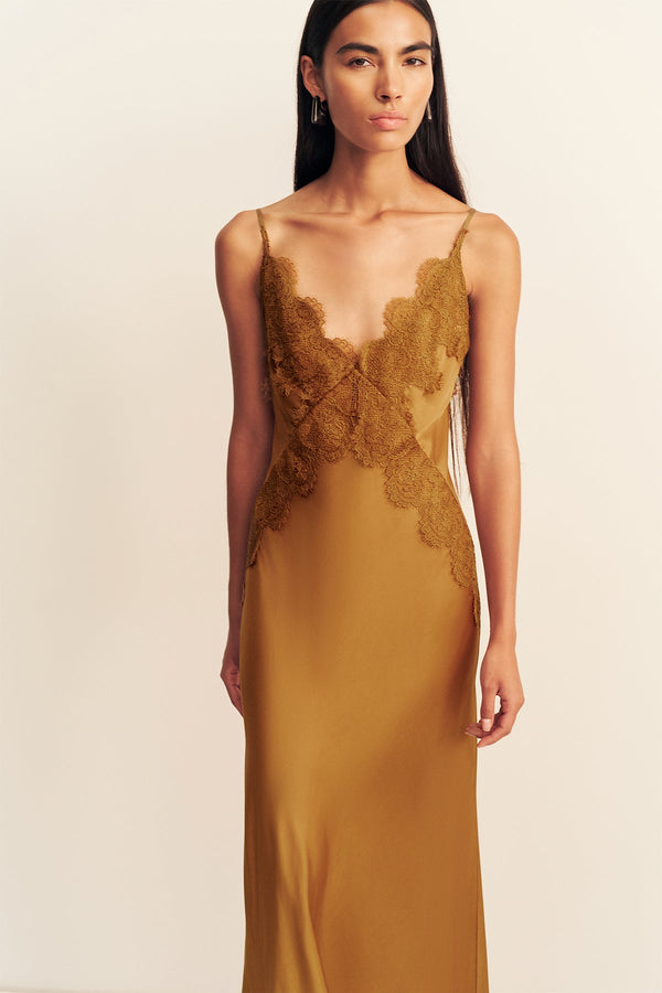 lace and satin slip dress Skims Lace Mini Slip Dress | Ruby Contrast | Red | Silk | 2XS | 2X-Small