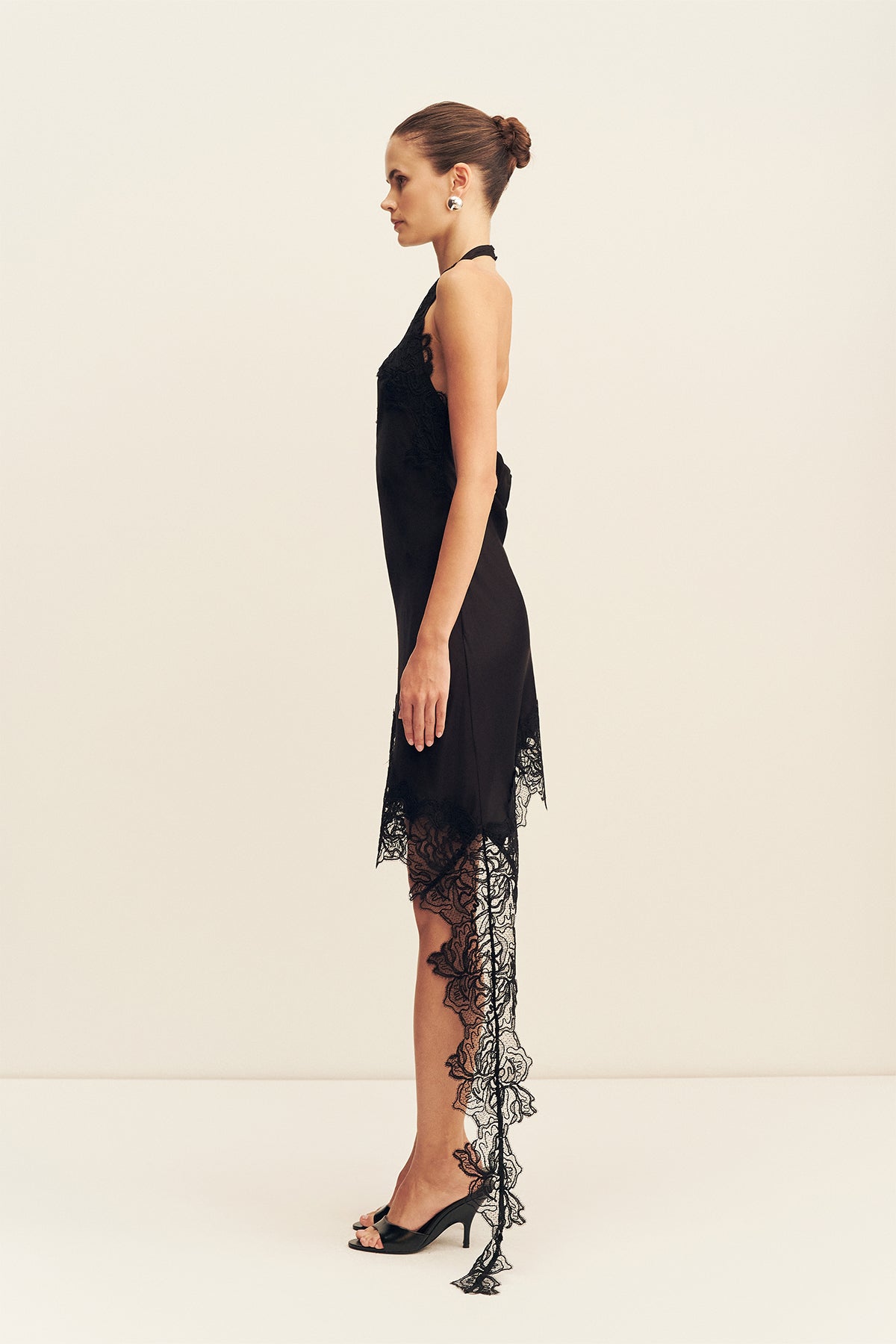 Eniko Lace Open Back Mini Dress | Black | Dresses | Shona Joy