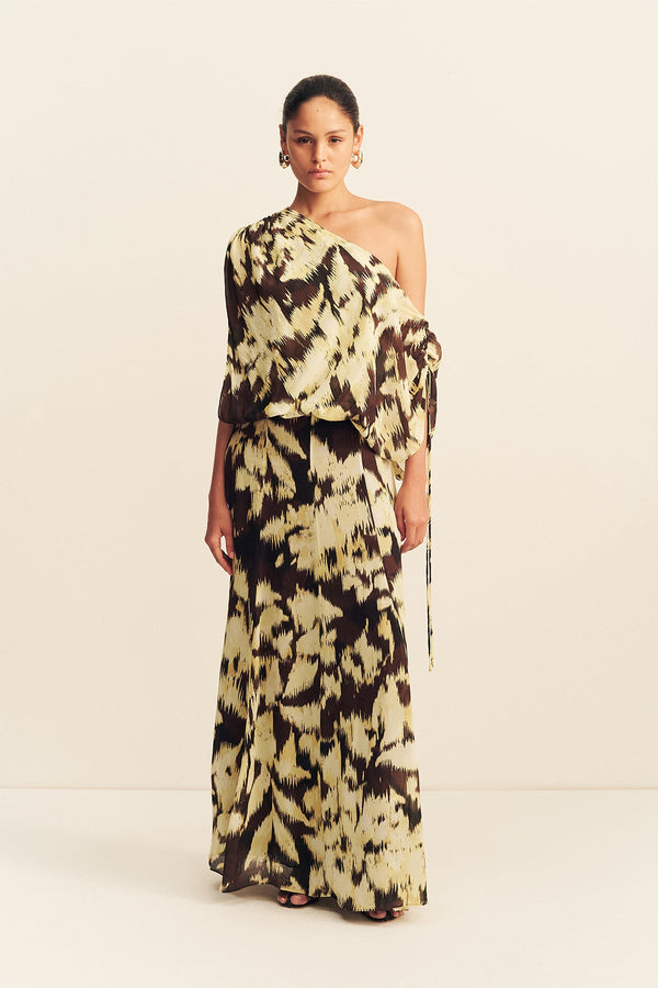 BENNY OFF SHOULDER BLOUSON MAXI DRESS_F