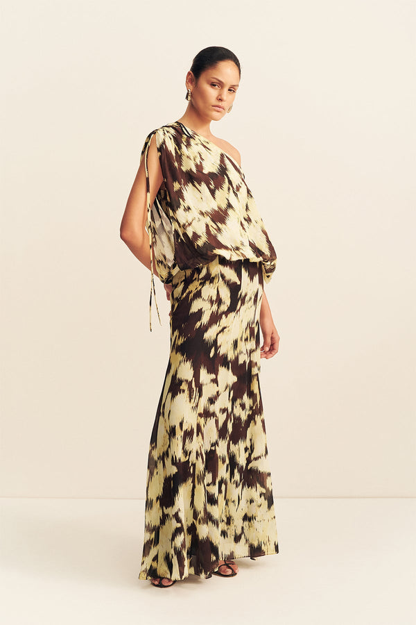 BENNY OFF SHOULDER BLOUSON MAXI DRESS