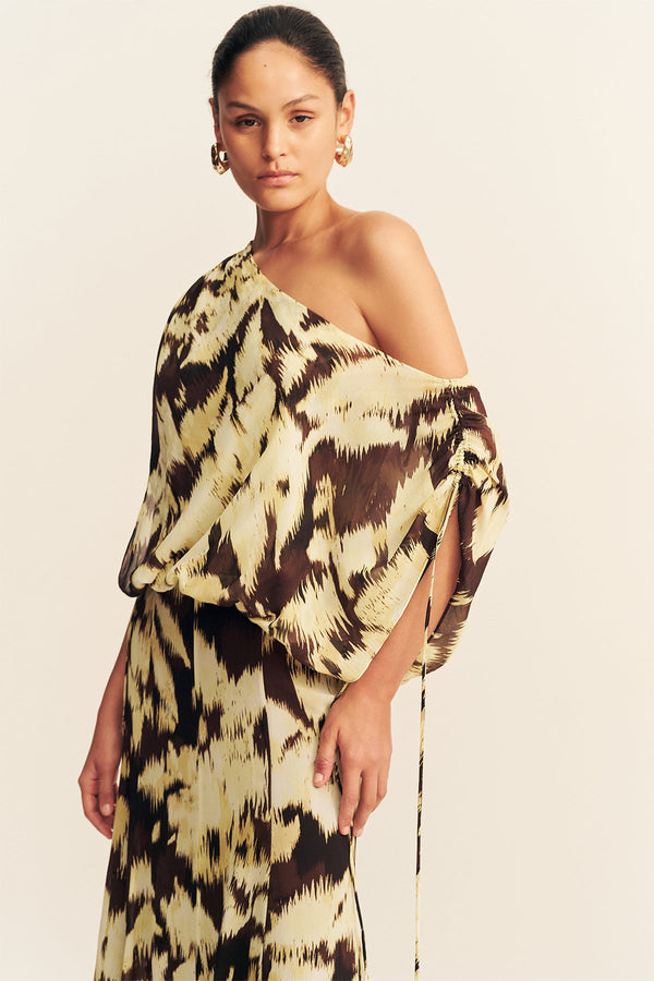 BENNY OFF SHOULDER BLOUSON MAXI DRESS