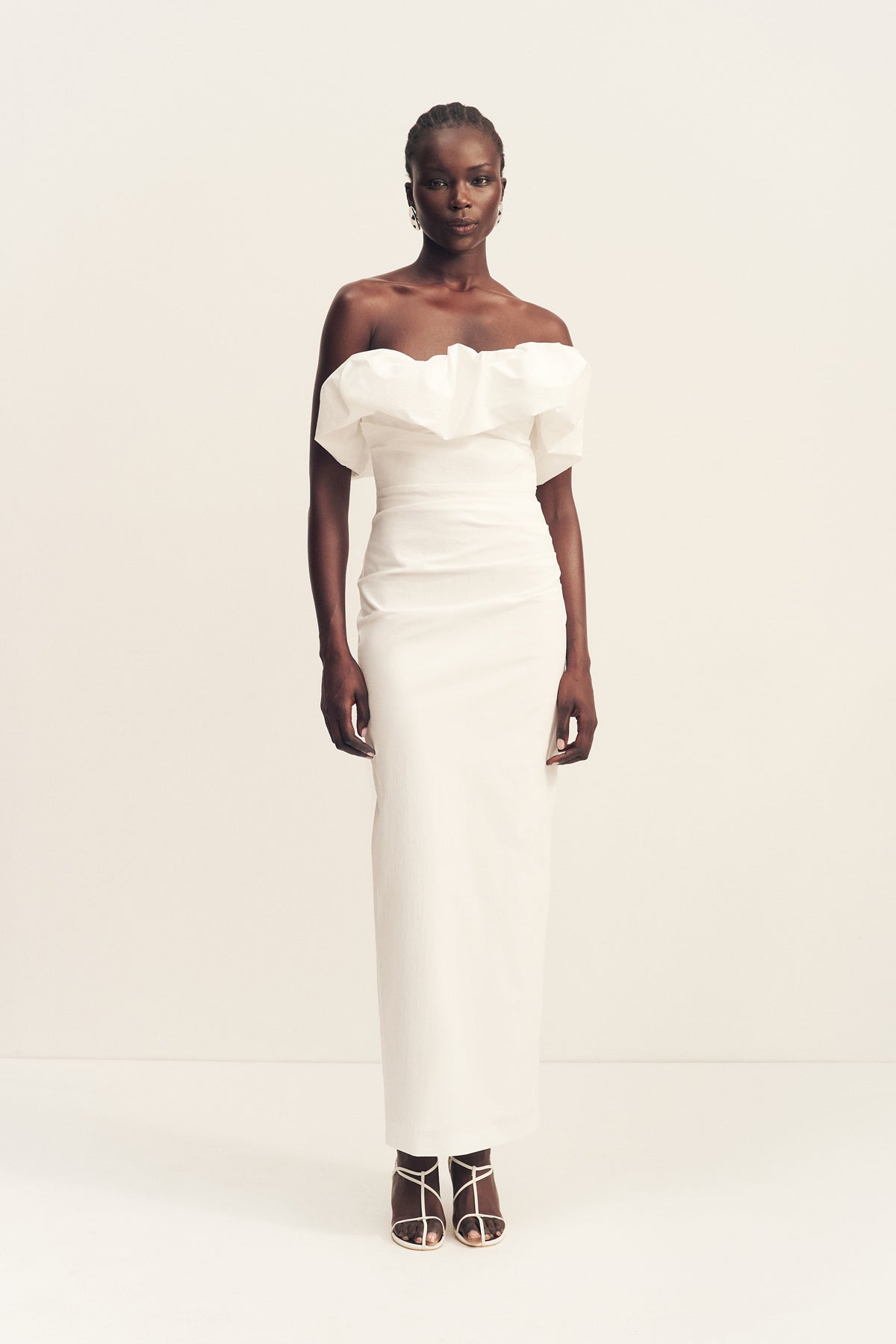 Campbell Strapless Bubble Maxi Dress | Ivory | Dresses | Shona Joy