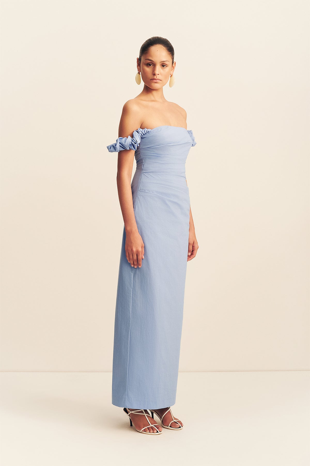 Campbell Off Shoulder Draped Maxi Dress | Azurine | Dresses