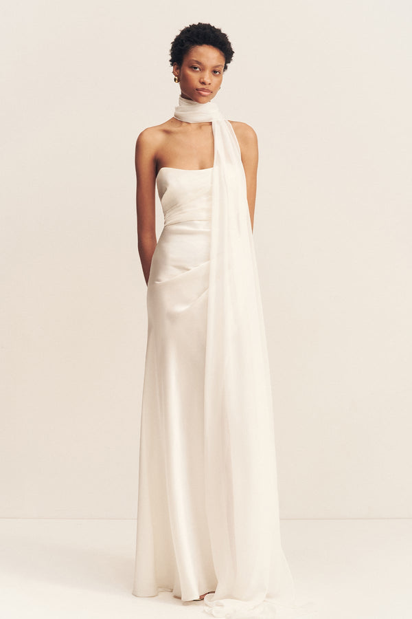 Shona Joy - Lucent Scarf - Ivory - Bridal Dress Shona Joy - Lucent Scarf - Ivory - Bridal Dress