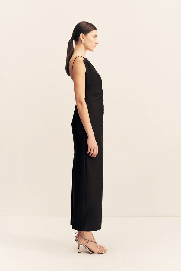 Shona Joy - Otis Draped High Neck Midi Dress - Black Shona Joy - Otis Draped High Neck Midi Dress - Black