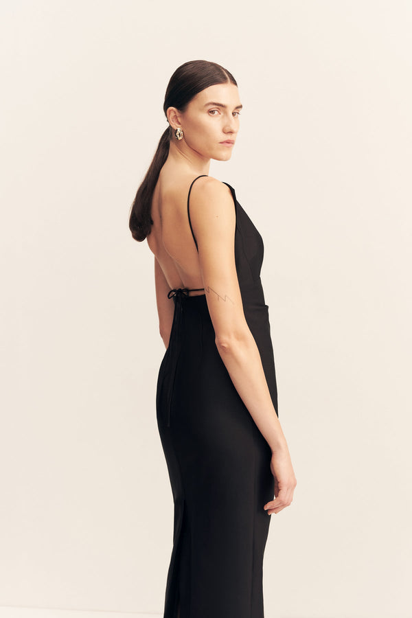 Shona Joy - Otis Draped High Neck Midi Dress - Black - Bridesmaids Dress Shona Joy - Otis Draped High Neck Midi Dress - Black - Bridesmaids Dress
