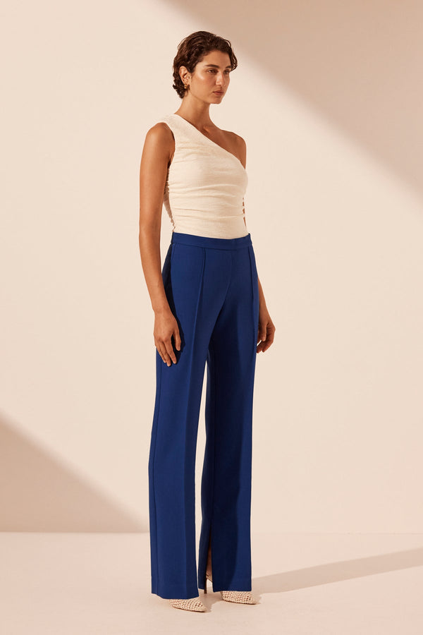 IRENA PINTUCK STRAIGHT LEG PANT - AZURE_A