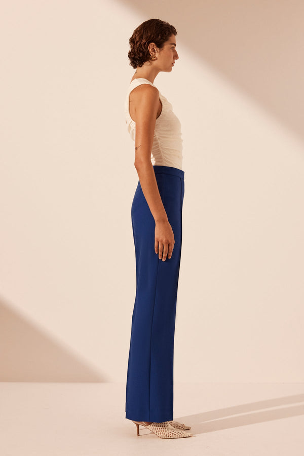 IRENA PINTUCK STRAIGHT LEG PANT - AZURE_S