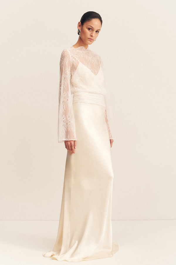 LAMBENT LACE LONG SLEEVE TIE TOP_A