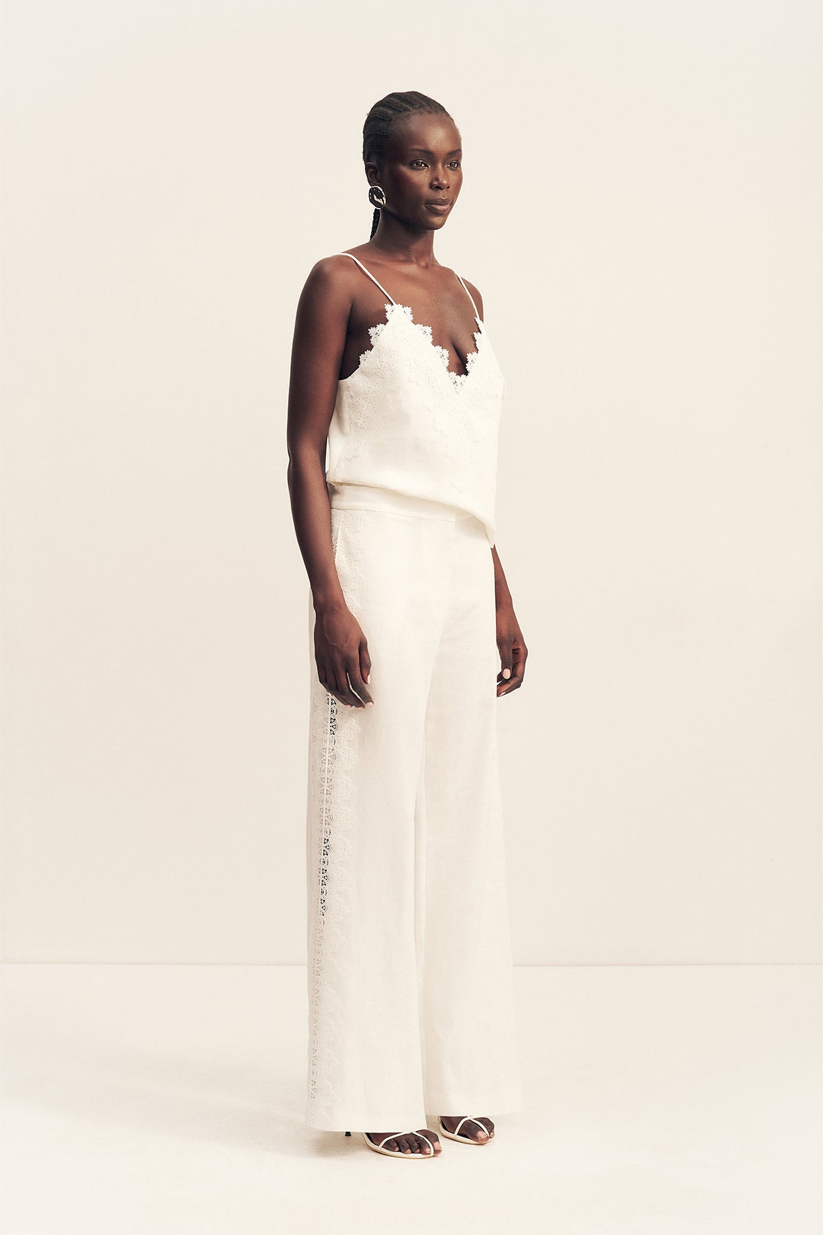 Toile Lace Wide Leg Pant | Ivory | Pants | Shona Joy – Shona Joy US