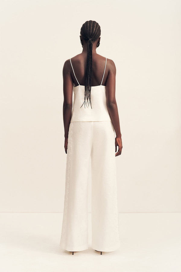 Shona Joy - Toile Linen Lace Wide Leg Pant - Ivory Shona Joy - Toile Linen Lace Wide Leg Pant - Ivory